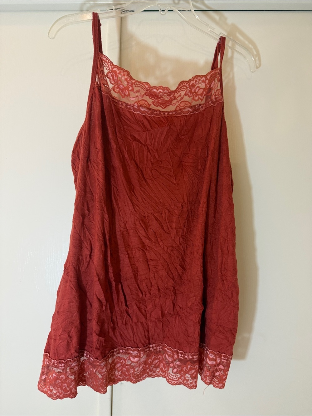 Maurices Rust Red Lace Trim Cami - Picture 2 of 2